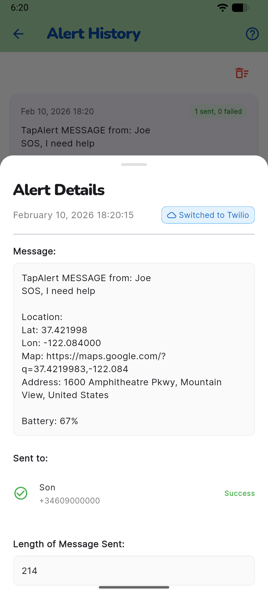 SenyAlert Screenshot