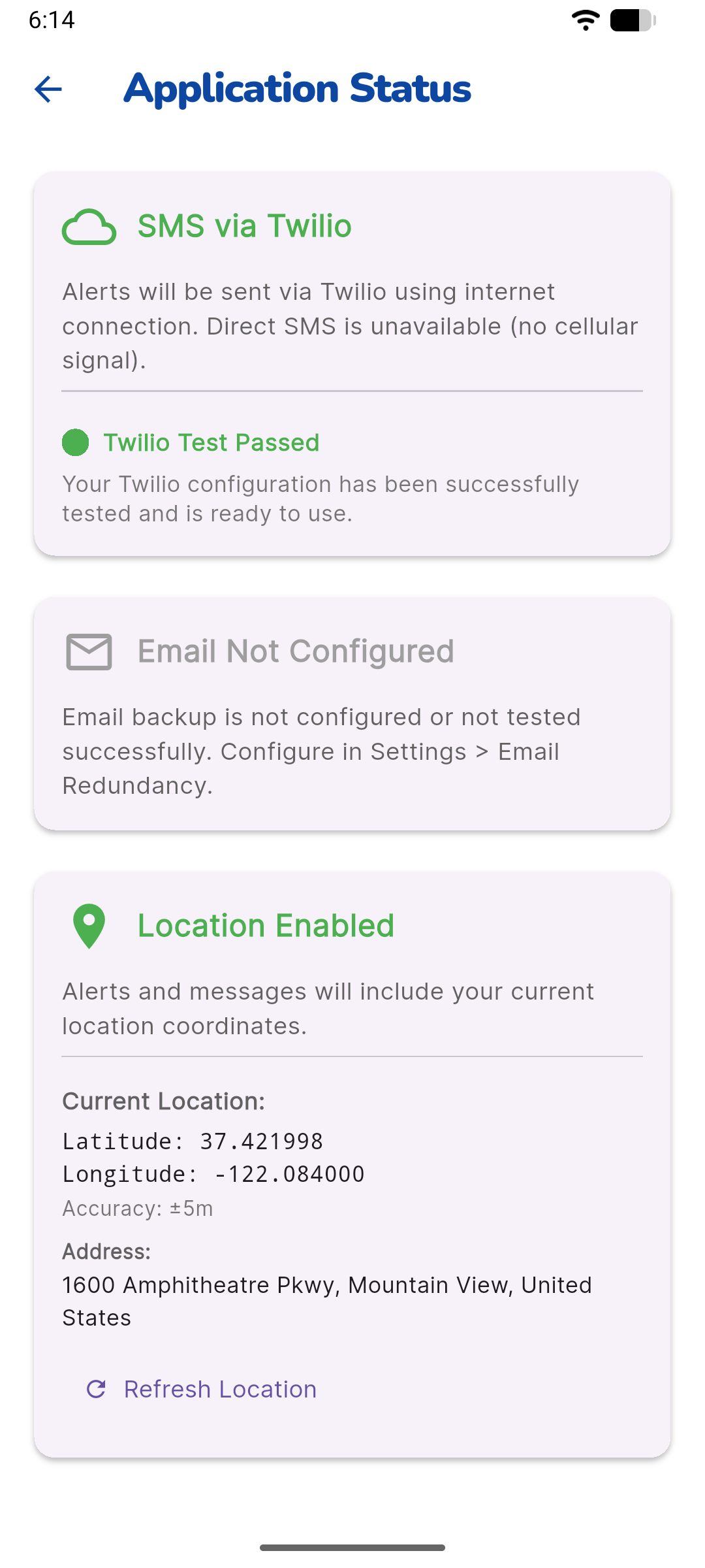 SenyAlert Screenshot
