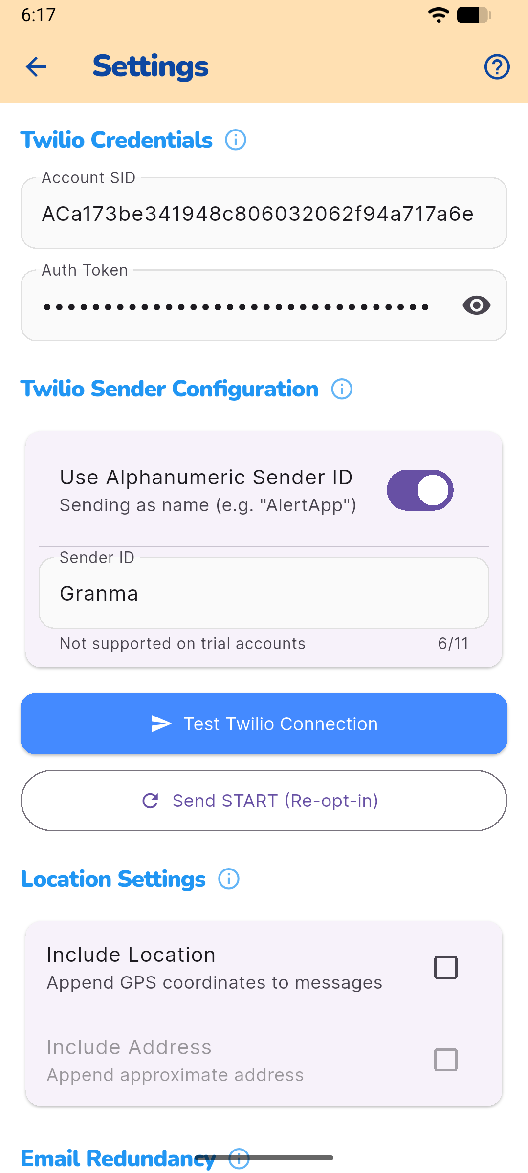 SenyAlert Screenshot