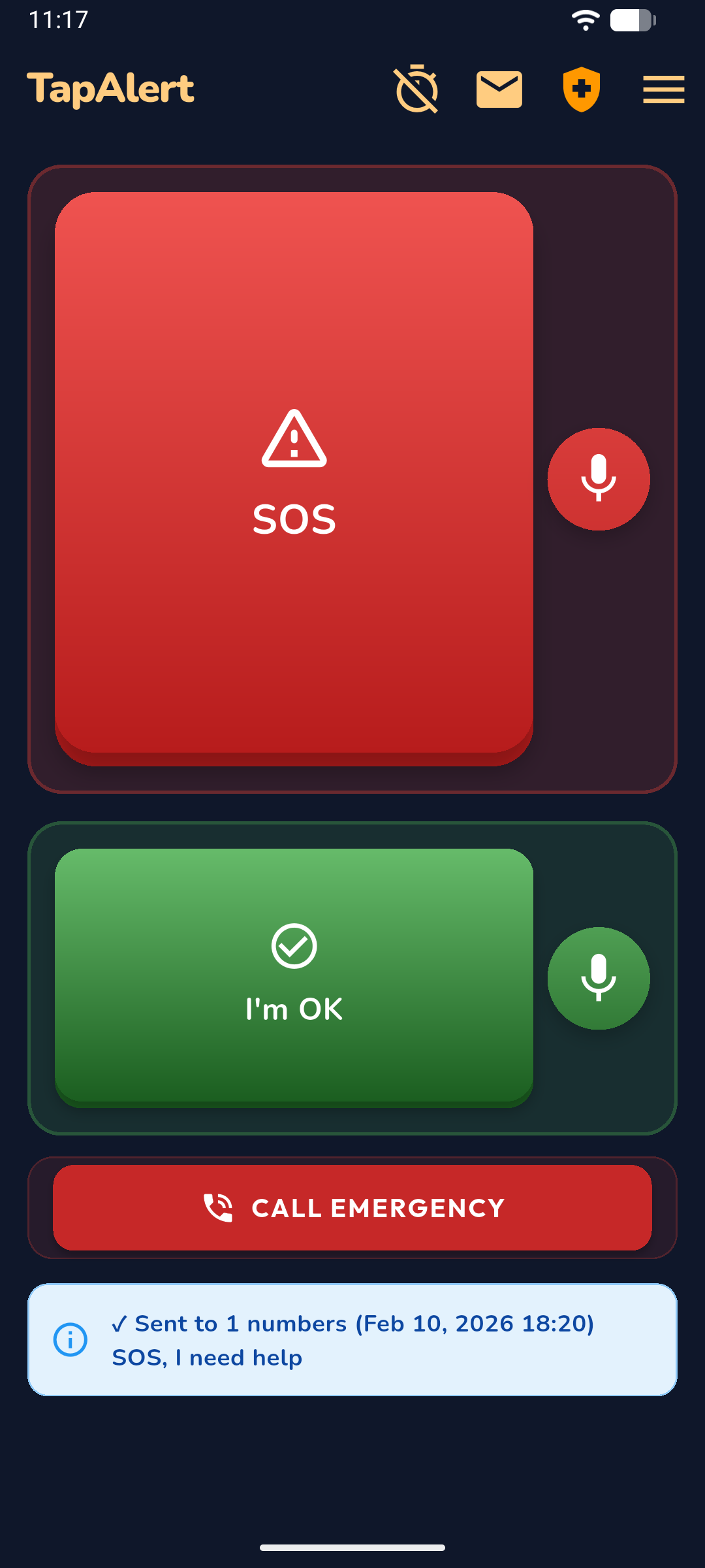 SenyAlert Screenshot